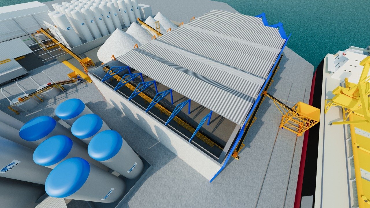 Simulação BIM de pátio e berços